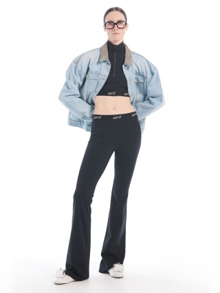 Черный топ Push Button из джерси: фото 1 - Invogue