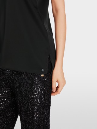 Черный топ Marc Cain свободного кроя: фото 6 - Invogue