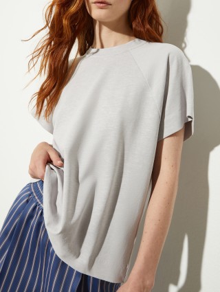 Світло-сіра футболка Max&Co з бавовни та льону: фото 4 - Invogue