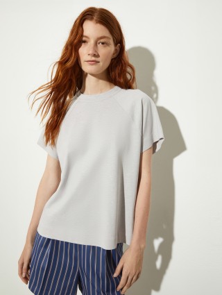 Світло-сіра футболка Max&Co з бавовни та льону: фото 2 - Invogue