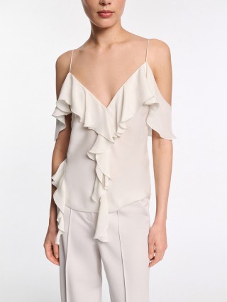 Білий топ Dorothee Schumacher шовковий: фото 4 - Invogue