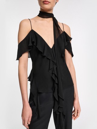 Чорний топ Dorothee Schumacher шовковий: фото 2 - Invogue