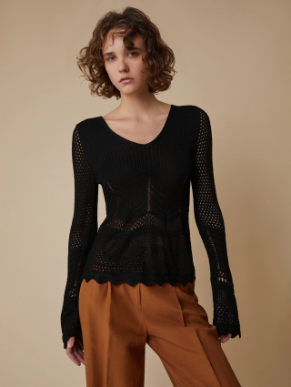 Чорний светр PennyBlack з в'язаним візерунком: фото 2 - Invogue