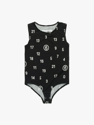 Черное боди MM6 KID с принтом: фото - Invogue