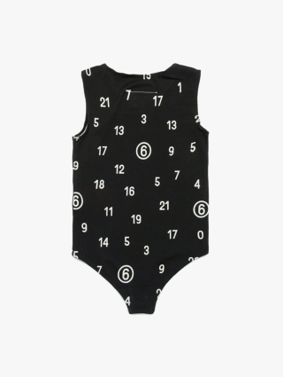 Черное боди MM6 KID с принтом: фото 1 - Invogue