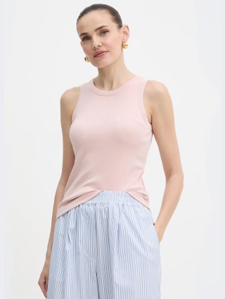 Розовая майка WEEKEND MAX MARA из хлопка: фото - Invogue