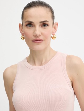 Розовая майка WEEKEND MAX MARA из хлопка: фото 3 - Invogue