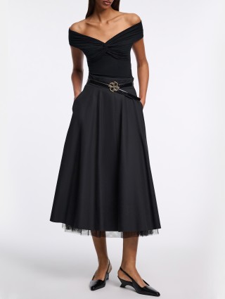 Черный топ DOROTHEE SCHUMACHER с драпировкой: фото 1 - Invogue