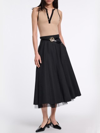 Бежевый топ DOROTHEE SCHUMACHER с контрастными деталями: фото 1 - Invogue