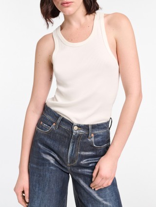 Белый топ Dorothee Schumacher из эластичного хлопка: фото 2 - Invogue