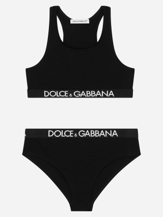 Чорний топ DOLCE&GABBANA KIDS: фото - Invogue