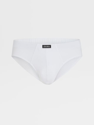 Білі труси-бріфи Zegna з трикотажу з модалом та еластаном: фото - Invogue