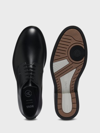 Чорні туфлі BOSS зі шкіри: фото 4 - Invogue