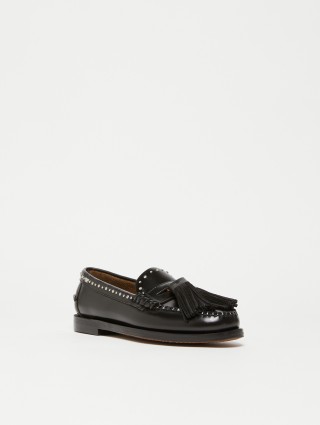 Черные лоферы Weekend Max Mara кожаные: фото 1 - Invogue