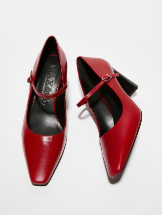 Бордовые туфли MAX&CO из кожи: фото 4 - Invogue