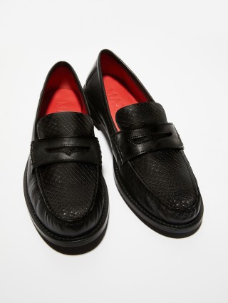 Чорні лофери MAX&CO зі шкіри: фото 4 - Invogue