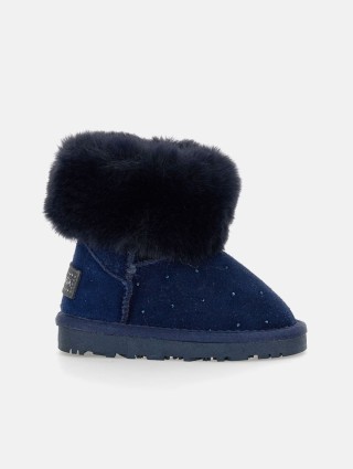 Синие угги MONNALISA из кожи: фото - Invogue