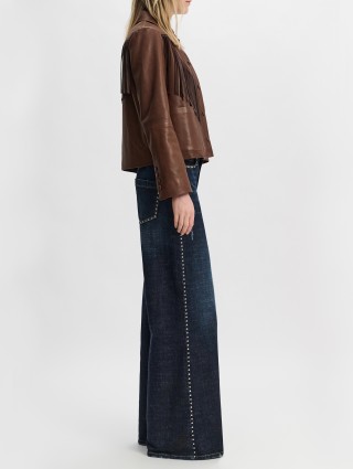 Темно-коричневая куртка Dorothee Schumacher с бахромой: фото 4 - Invogue