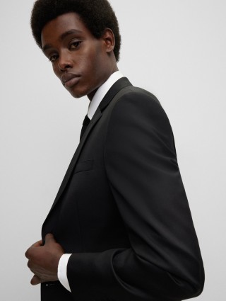 Чорний піджак BOSS з вовни: фото 3 - Invogue