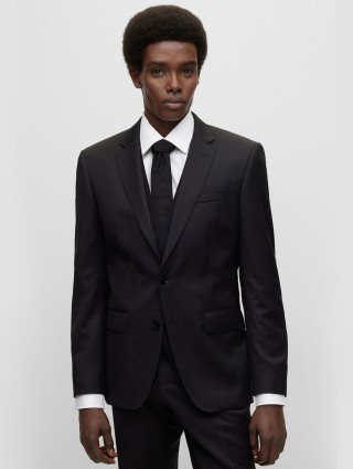 Чорний піджак BOSS з вовни: фото 1 - Invogue