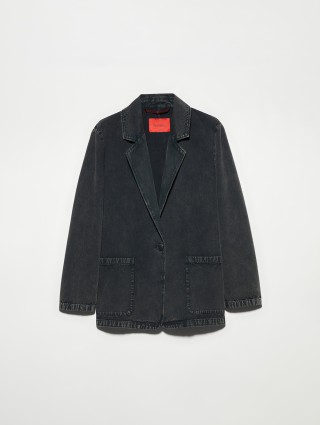 Черный жакет MAX&CO из смеси хлопка и вискозы: фото - Invogue