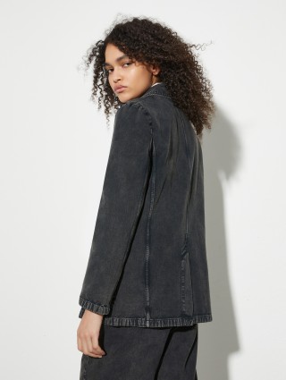 Черный жакет MAX&CO из смеси хлопка и вискозы: фото 3 - Invogue