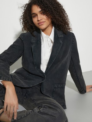 Черный жакет MAX&CO из смеси хлопка и вискозы: фото 4 - Invogue