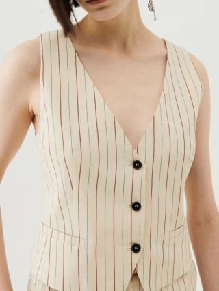 Бежевий жилет MARELLA: фото 3 - Invogue