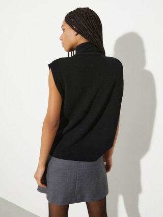 Чорний жилет MAX&CO з суміші вовни та віскози: фото 3 - Invogue