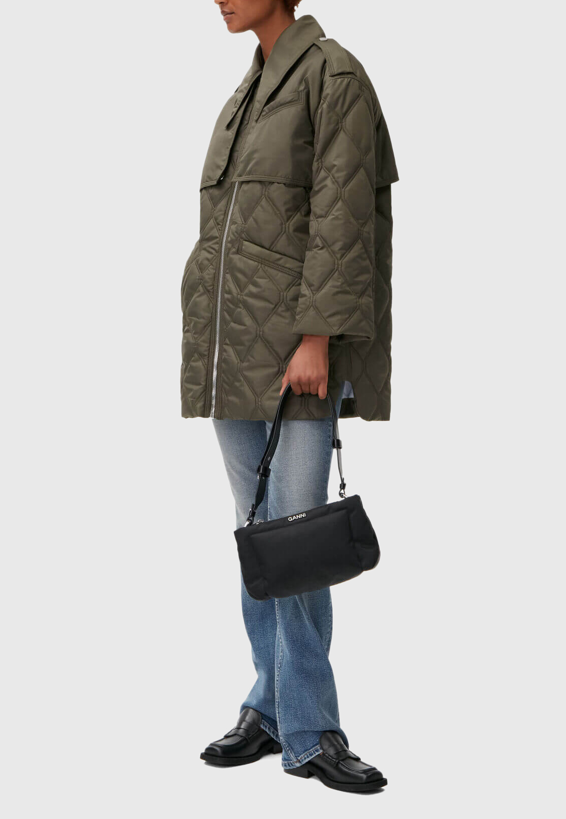 Зелёная куртка GANNI - купить на Invogue — арт F7160 861 •‎ ‎Оригинал