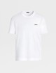 Базова біла футболка  Zegna з бавовни з емблемою на груді: фото - Invogue