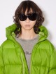 Зелена куртка-пуховик Acne Studios  з капюшоном: фото 4 - Invogue