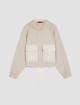 Бежевий бомбер Max&Co з трикотажу і технічної тканини: фото - Invogue