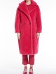 Малинове пальто Teddy oversize Max Mara з бленду альпаки та шовку: фото 1 - Invogue