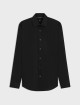 Чёрная рубашка BOSS из хлопка: фото - Invogue