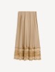 Бежевая юбка BY MALENE BIRGER с кружевом: фото - Invogue