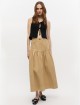 Бежевая юбка GANNI из хлопка и льна: фото 1 - Invogue