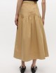 Бежевая юбка GANNI из хлопка и льна: фото 3 - Invogue
