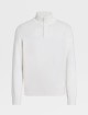 Білий светр Zegna з кашемірової пряжі з коміром-стійкою та планкою: фото - Invogue