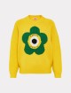 Жовтий светр KENZO з бленду вовни з принтом: фото - Invogue