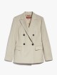 Бежевий двубортний жакет Max Mara з вовни з кишенями: фото - Invogue