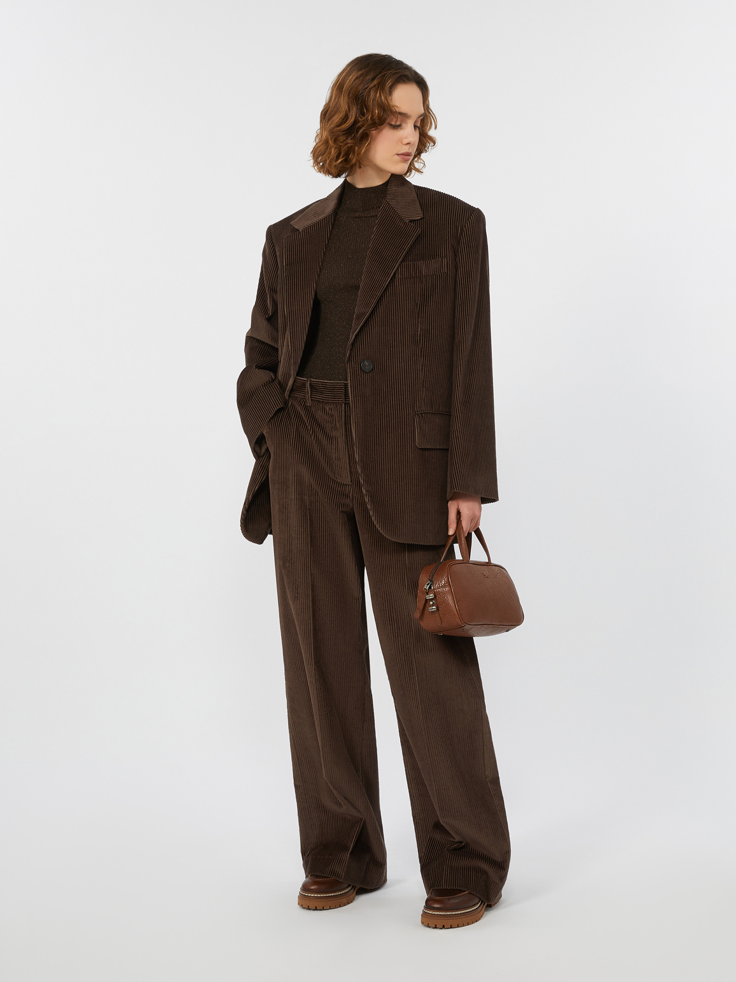 Шоколадные брюки WEEKEND MAX MARA из хлопка - купить на Invogue
