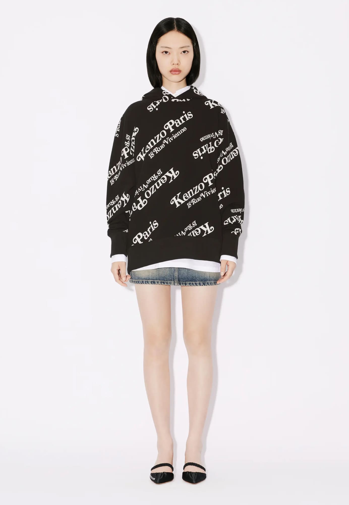 Черное худи KENZO с принтом - купить на Invogue — арт 8SW0074MG