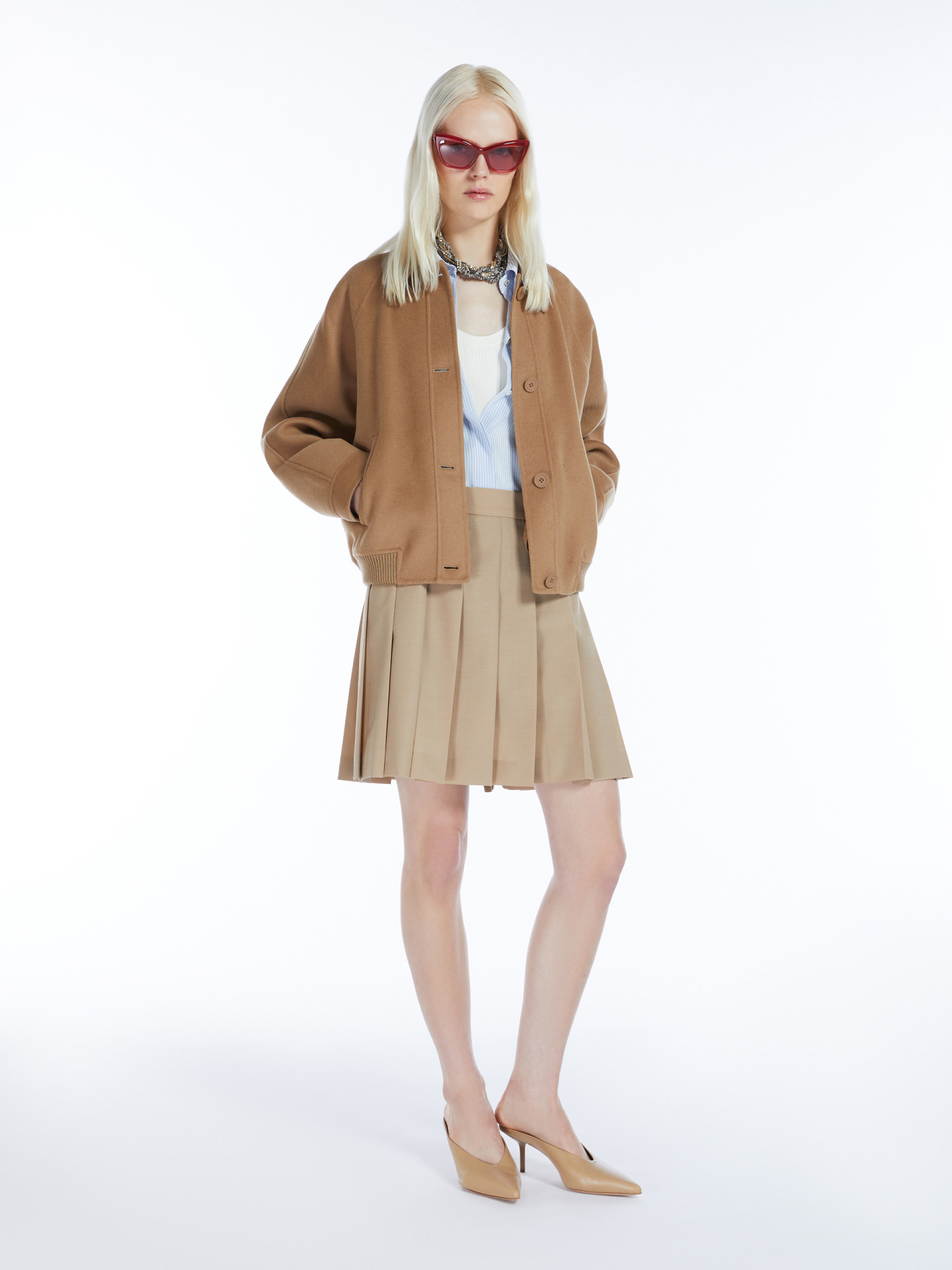 Бежевая куртка Max Mara бомбер - купить на Invogue — арт 60860141