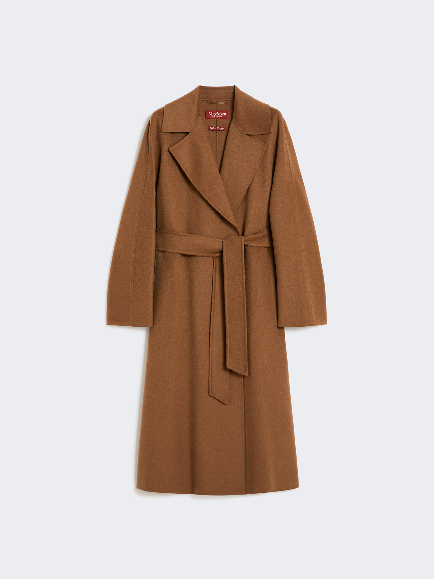 Коричневое пальто MAX MARA из шерсти, кашемира и шелка - купить на