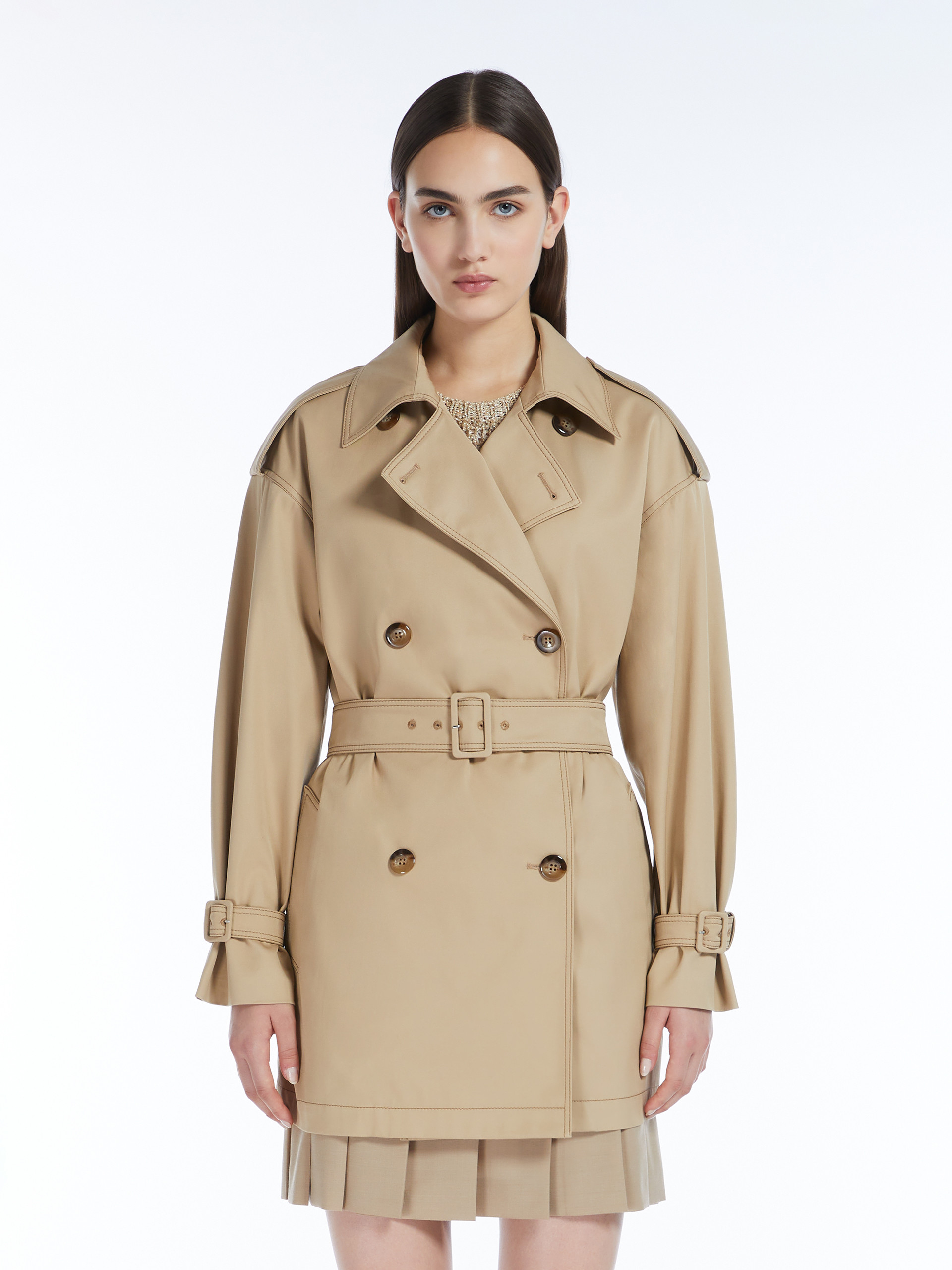 Бежевый тренч Max Mara короткий - купить на Invogue — арт 60260141
