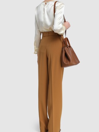 Кремовые брюки MAX MARA: фото 2 - Invogue