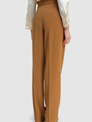 Кремовые брюки MAX MARA: фото 4 - Invogue