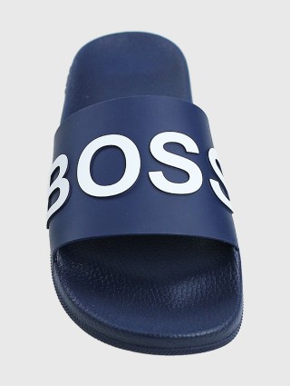 Синие шлепанцы BOSS: фото 3 - Invogue