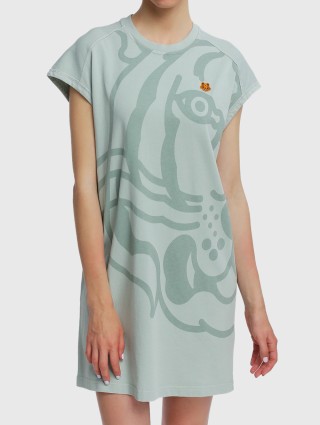 Зелёное платье KENZO: фото 3 - Invogue